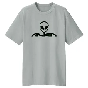 تی شرت لانگ  آستین کوتاه زنانه مدل ALIEN کد LL143 رنگ طوسی