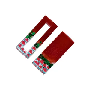 گیره مو زنانه مدل هندوانه یلدایی مجموعه دو عددی