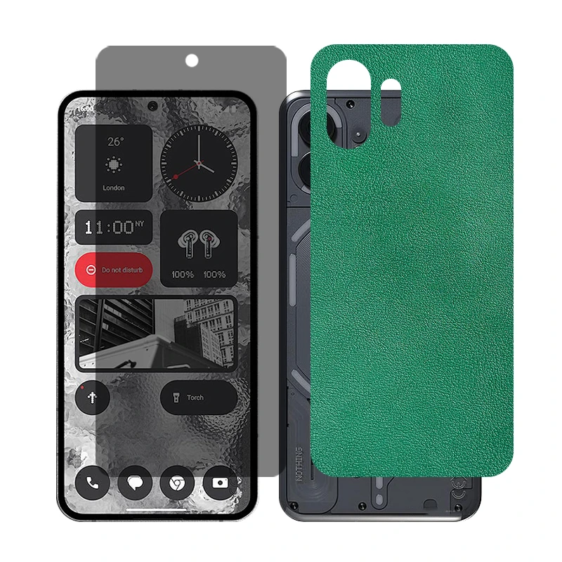 محافظ صفحه نمایش حریم شخصی گلس مدل Together مناسب برای گوشی موبایل ناتینگ 2 Phone به همراه برچسب پوششی پشت گوشی