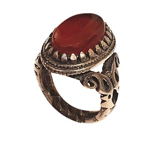 انگشتر نقره مردانه مدل عقیق یمنی اصل معدن