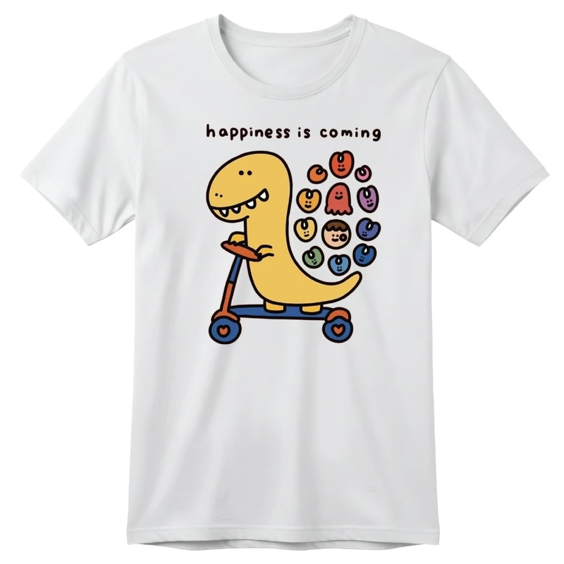 تی‌شرت آستین کوتاه بچگانه مدل دایناسور و اسکیت کد p1 