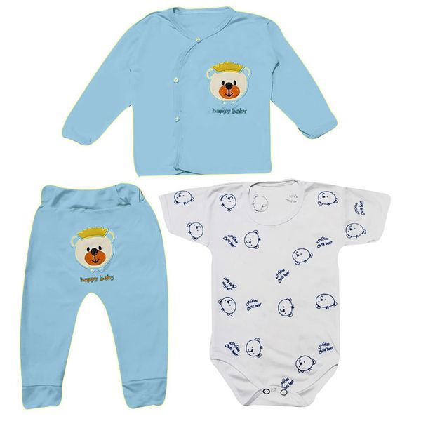 ست 3 تکه لباس راحتی نوزادی مدل Ab.I3