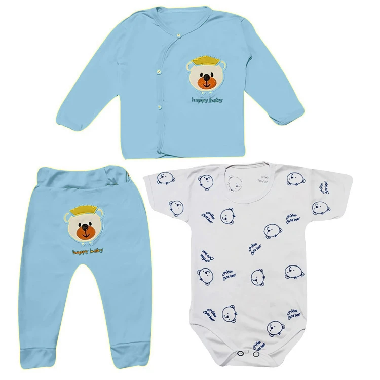 ست 3 تکه لباس راحتی نوزادی مدل Ab.I3