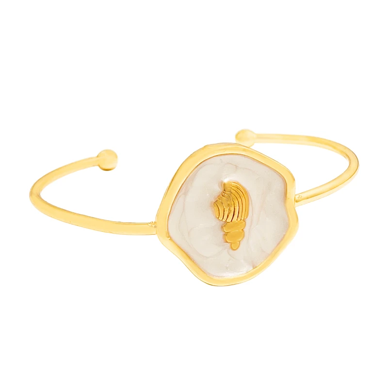 دستبند النگویی زنانه طرح صدف دریایی