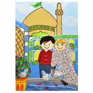 تابلو اتاق کودک طرح حرم امام رضا(ع) مدل زیارت و کبوتر