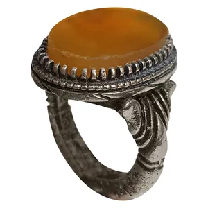 انگشتر نقره مردانه مدل عقیق یمنی کد AY2316