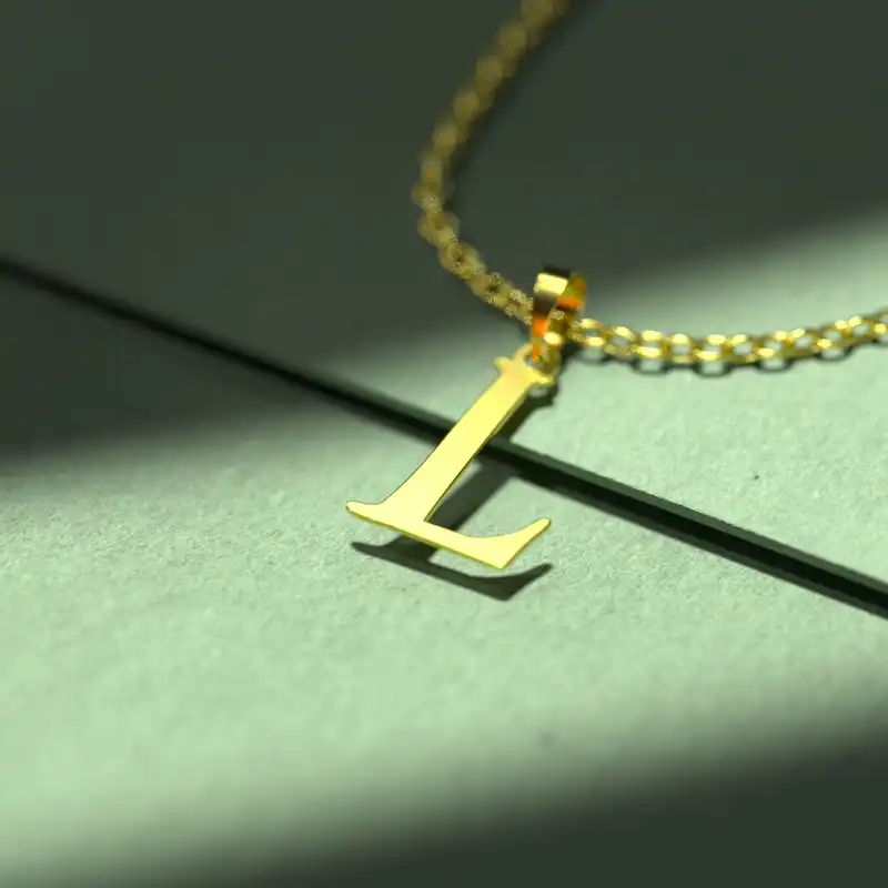 گردنبند طلا 18 عیار زنانه مدوپد مدل حرف L کد H3-1-1454