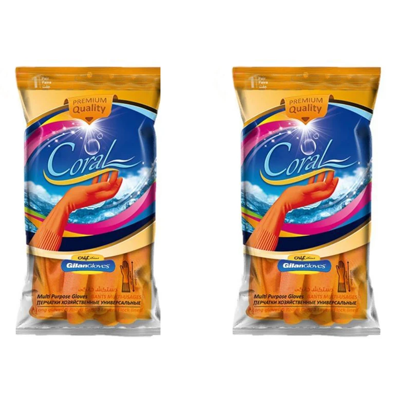 دستکش نظافت گیلان مدل کرال DFH بسته 2 عددی
