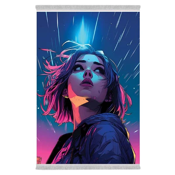 فرش پارچه‌ای دفه مدل فرشینه طرح فانتزی کد 8294