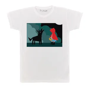 تی شرت آستین کوتاه بچگانه پرمانه طرح شنل قرمزی کد pmt.6275