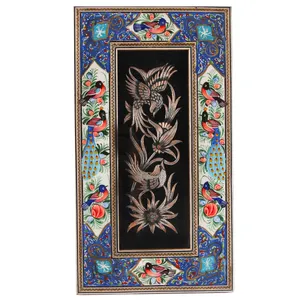 تابلو قلم زنی طرح گل و مرغ اثر روزدار کد 306054
