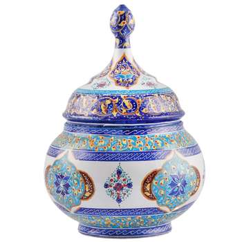 قندان میناکاری طرح ترنجی اثر امینی نژاد کد 306042