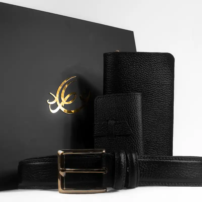 ست هدیه مردانه چرم عطارد مدل چرم طبیعی کد A40