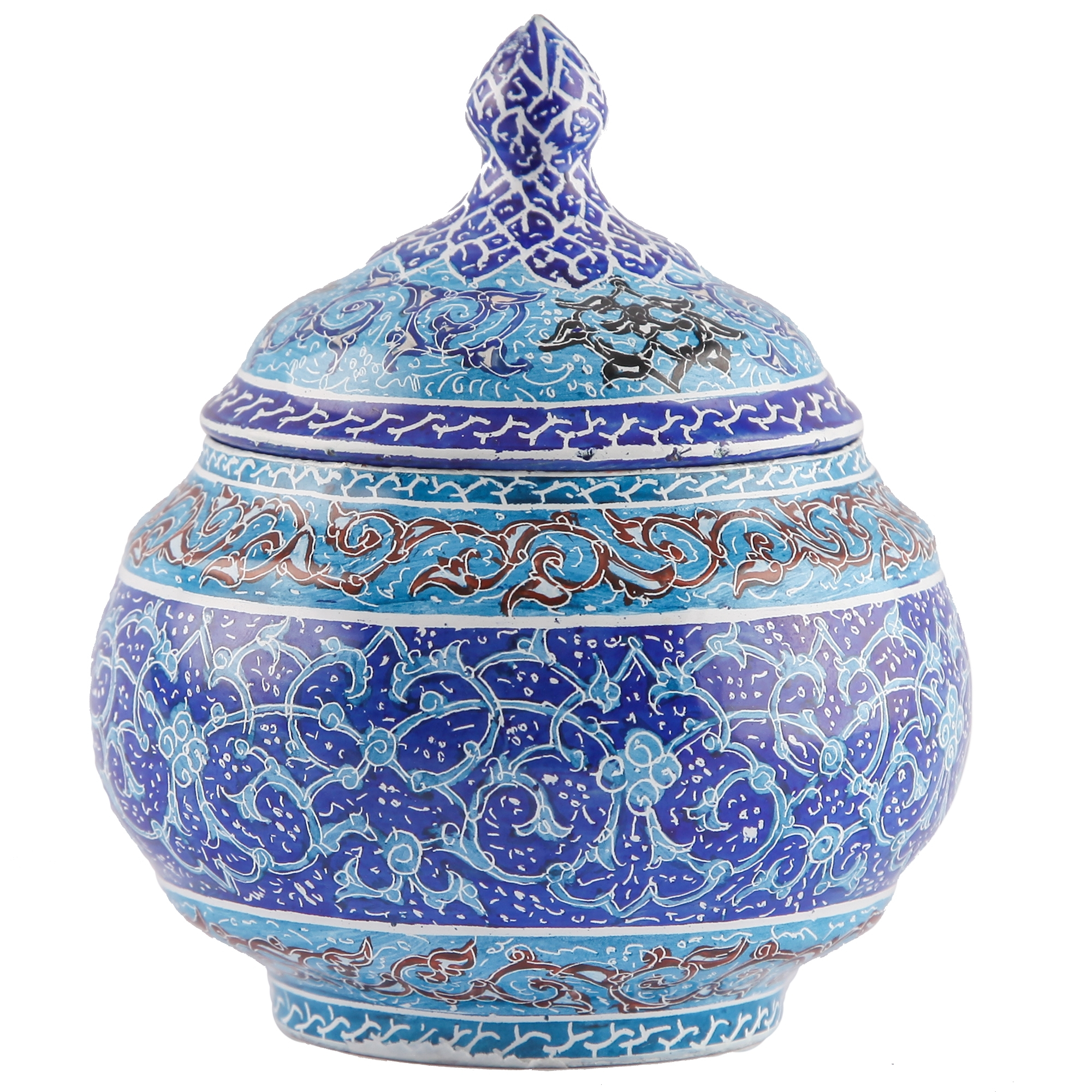 قندان مسی میناکاری شده طرح اسلیمی اثر امینی نژاد کد 306061