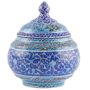 قندان مسی میناکاری شده طرح اسلیمی اثر امینی نژاد کد 306061