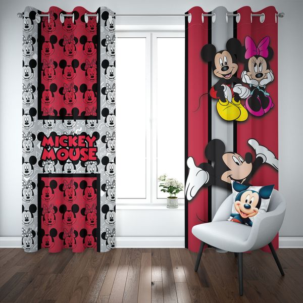 پرده شمسه نگار مدل CK690 michey mouse سایز 140×280 سانتی متر