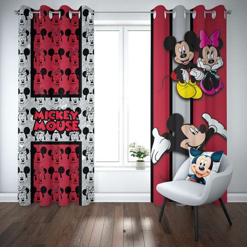 پرده کودک شمسه نگار مدل CK690 michey mouse سایز 140x250 سانتی متر