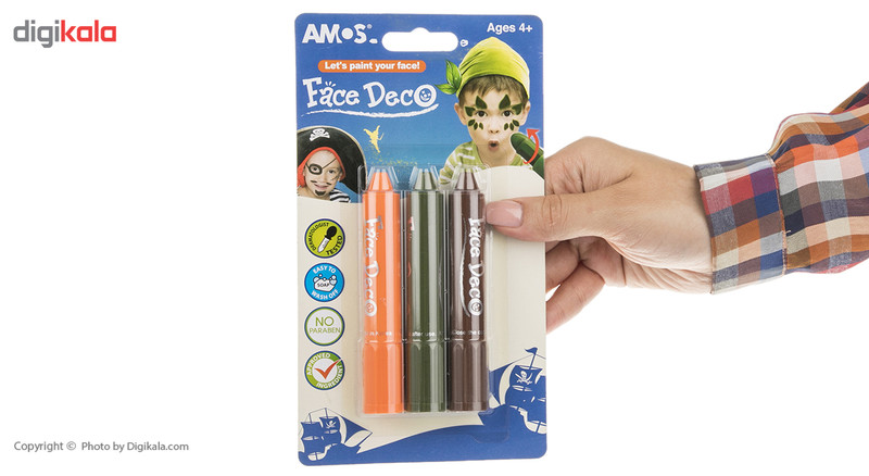 پاستل گریم صورت آموس مدل Face Deco بسته 3 رنگ پاستل گریم صورت آموس مدل Face Deco بسته 3 رنگ