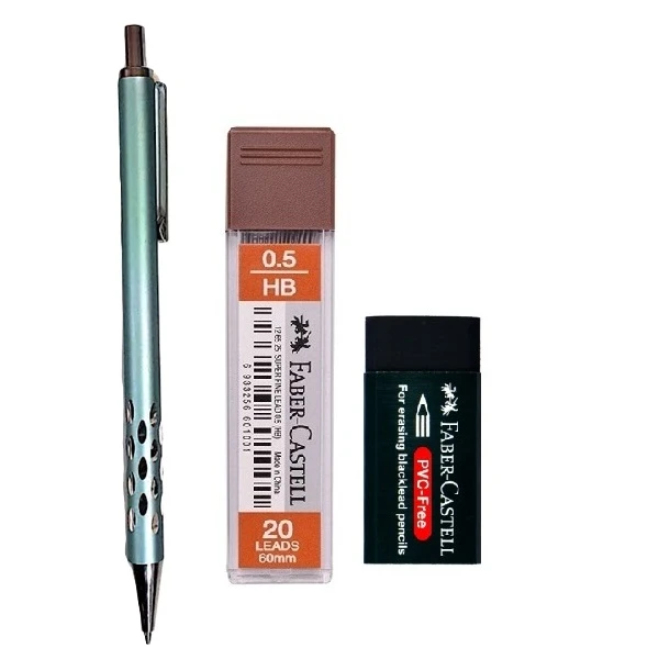 پاک کن فابر کاستل مدل مهر به همراه نوک و مداد نوکی