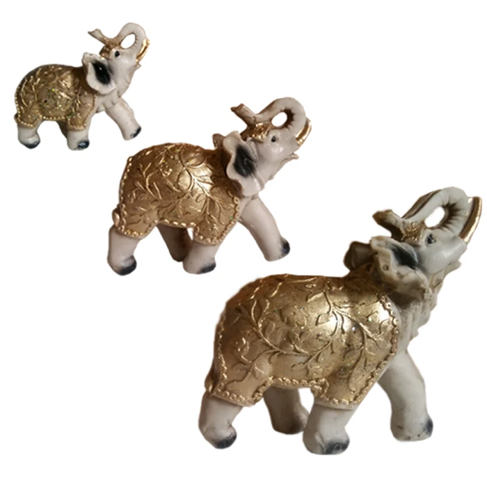 مجسمه طرح فیل عاج دار هندی مدل EL مجموعه سه عددی