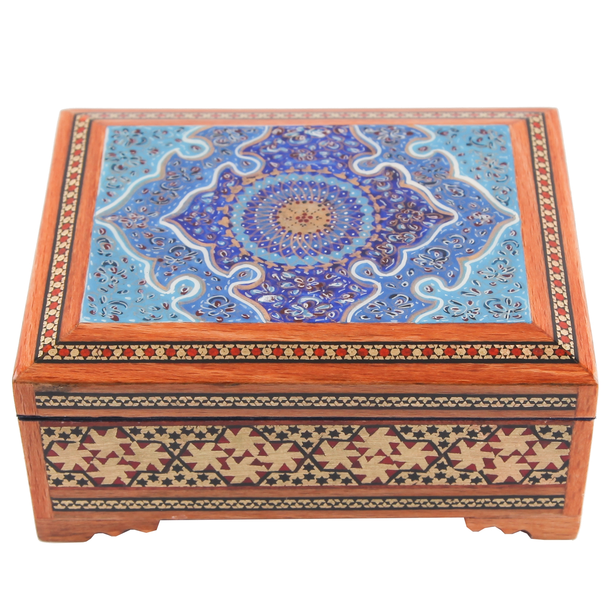 جعبه جواهرات خاتم کاری طرح 4 اثر خادم ملت کد 306028