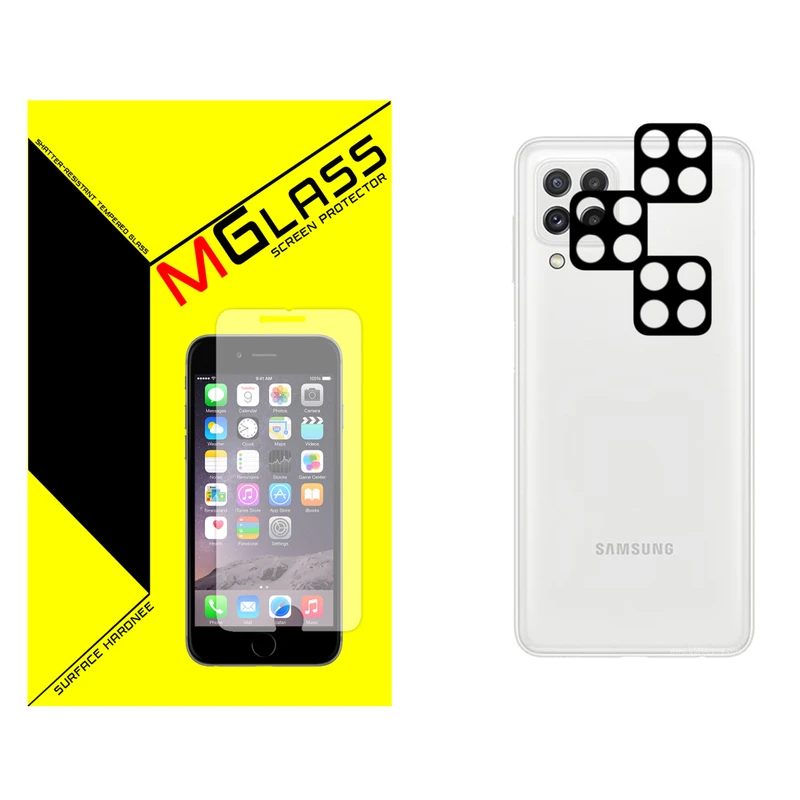 محافظ لنز فلزی دوربین ام گلس مدل MGL-03 مناسب برای گوشی موبایل سامسونگ GALAXY A12 بسته سه عددی