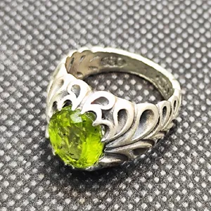 انگشتر نقره مردانه مدل زبرجد کد 75