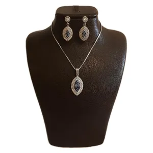 نیم ست نقره زنانه مدل چشم نظر AMT_N072