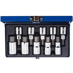 Nova NTS 7004 Hex Bit socket Set Wrench 10 PCS 1/2 DR
