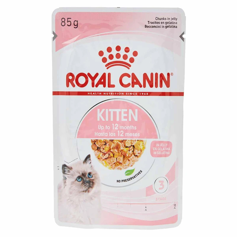 غذای پوچ گربه رویال کنین مدل KITTEN JELLY وزن 85 گرم