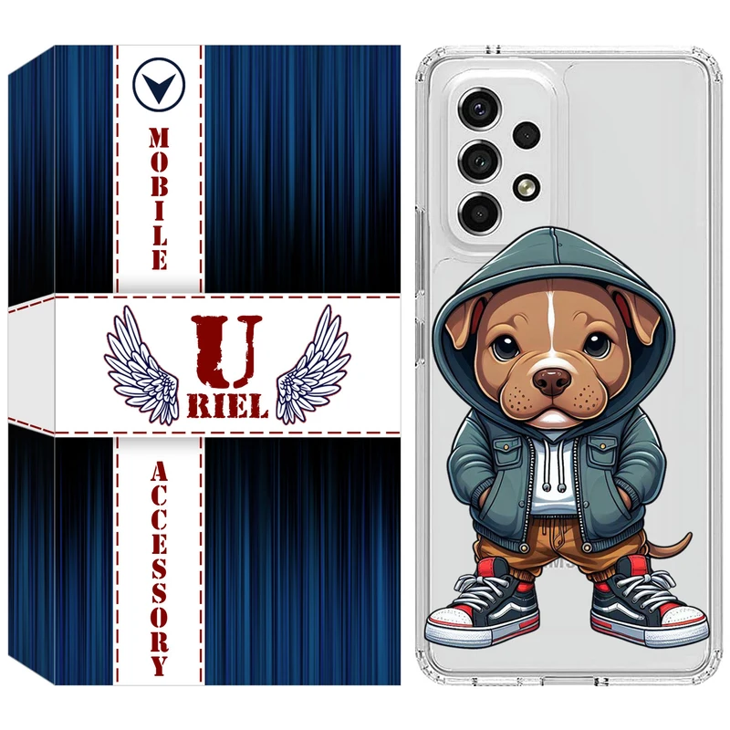 کاور یوریل مدل Clear کد 66 طرح سگ قهوه ای مناسب برای گوشی موبایل سامسونگ Galaxy A52 / A52s
