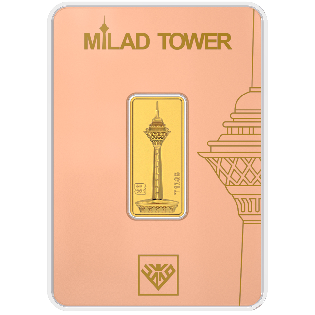 شمش طلا 24 عیار طلای محمد مدل برج میلاد G2