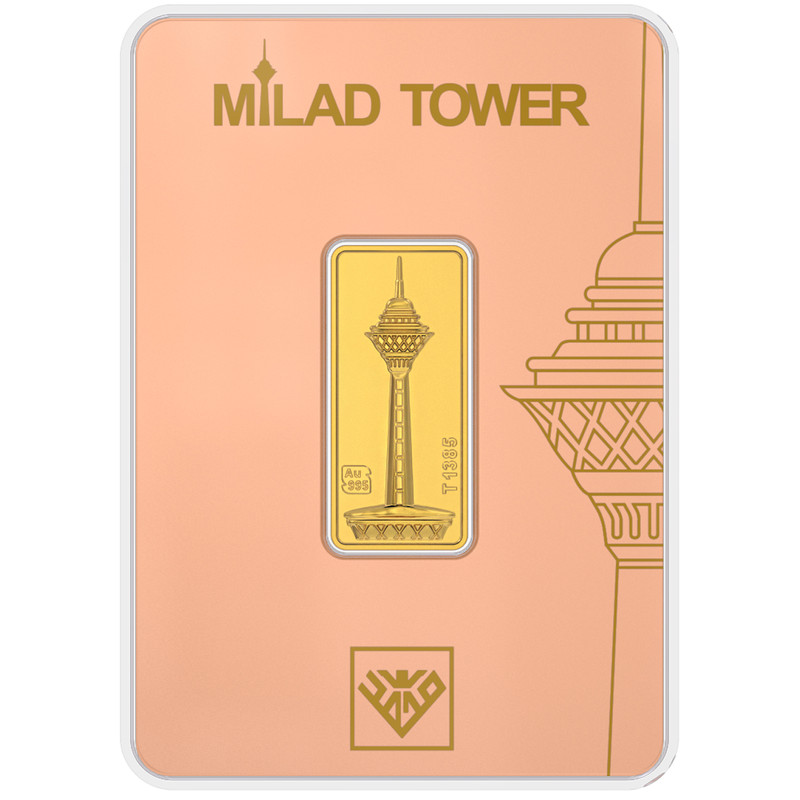 شمش طلا 24 عیار طلای محمد مدل برج میلاد G2