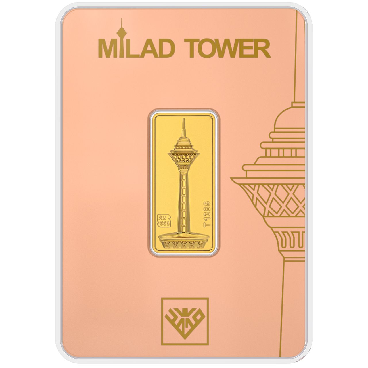 شمش طلا 24 عیار طلای محمد مدل برج میلاد G2 -  - 1