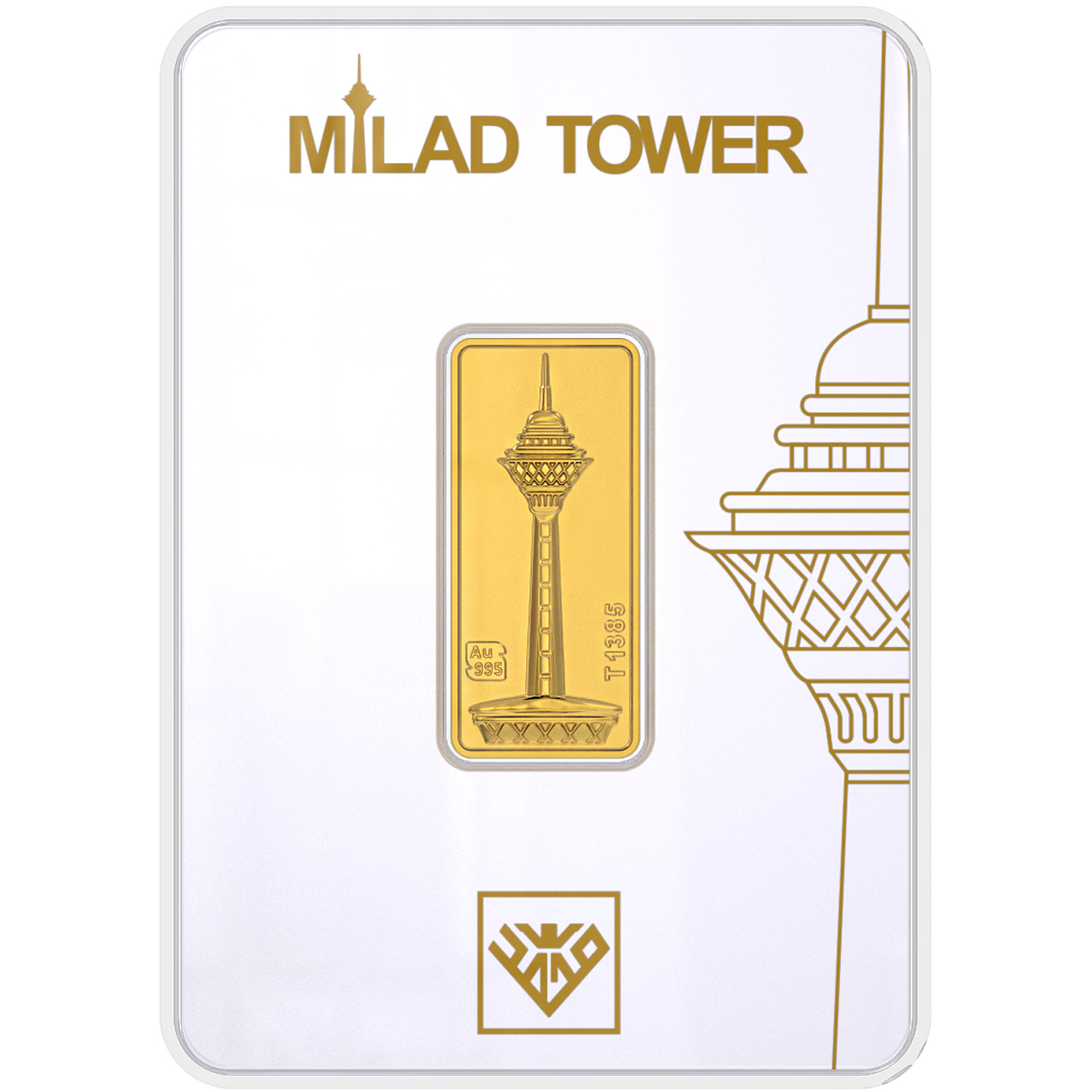 پلاک طلای 24 عیار طلای محمد مدل برج میلاد G3