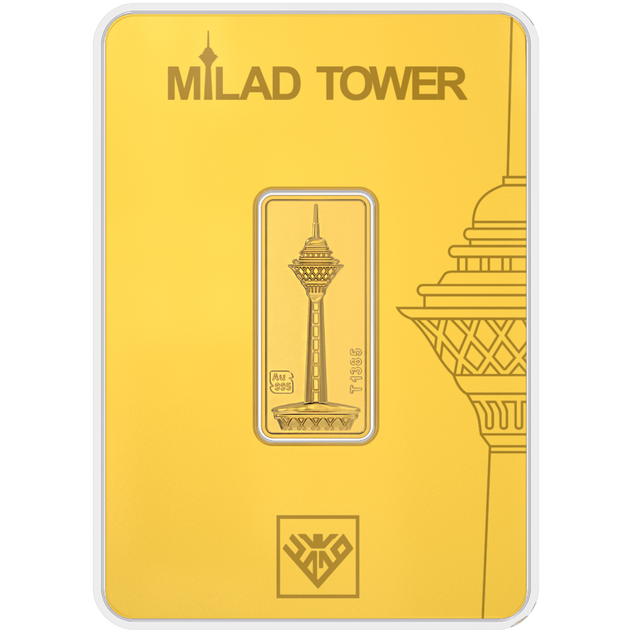 پلاک طلا 24 عیار طلای محمد مدل برج میلاد G5