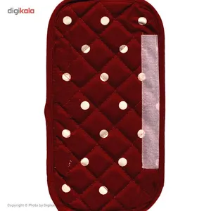 دستگیره یخچال کتان 20 × 15 رزین تاژ طرح خالدار قرمز