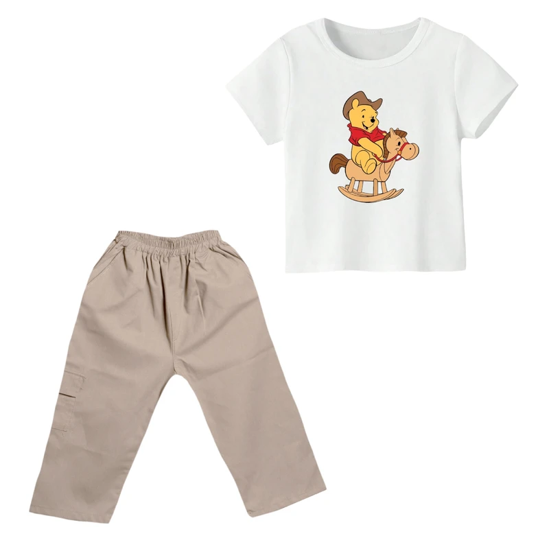 ست تی شرت و شلوارک پسرانه مدل پو کد ۳۷