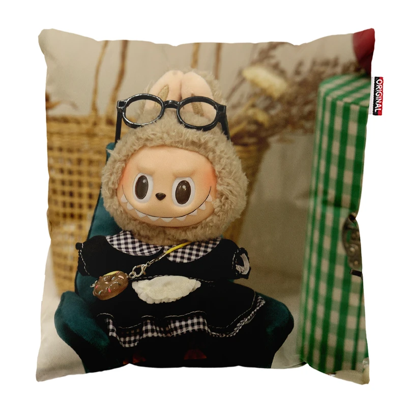 کوسن پاد آفرین مدل عروسک لبوبو کد PK401760 سایز 40*40 سانتی متر