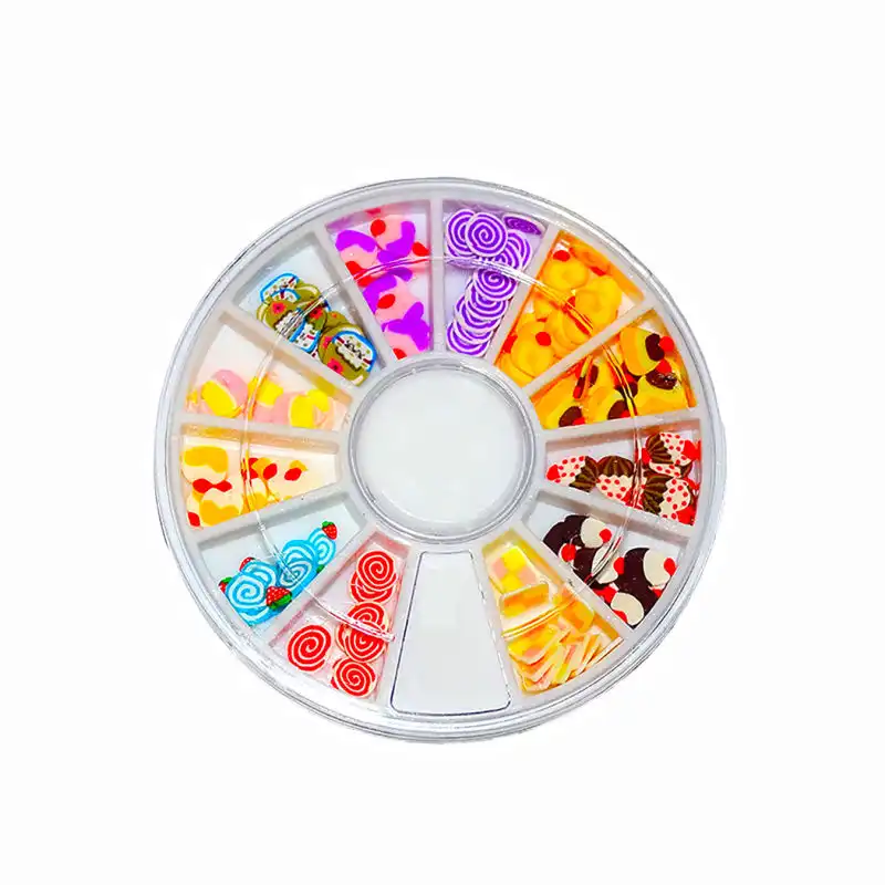 تزیین ناخن مدل شکلات ها و میوه ها و قلب مجموعه 3 عددی