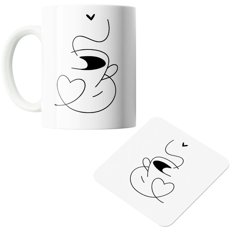 ماگ پاد آفرین مدل  Coffee کد z331 به همراه زیر لیوانی