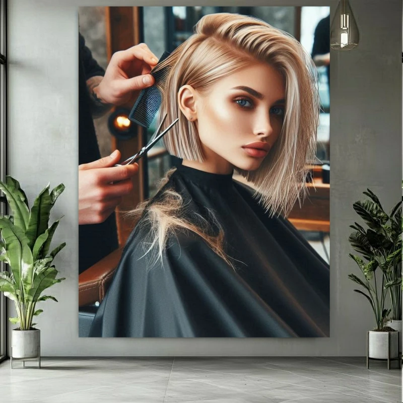 پوستر طرح مخمل ارایشگاه زنانه مدل استایل خاص کد M394