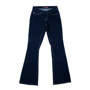 شلوار جین زنانه مدل ساده دمپا گشاد 