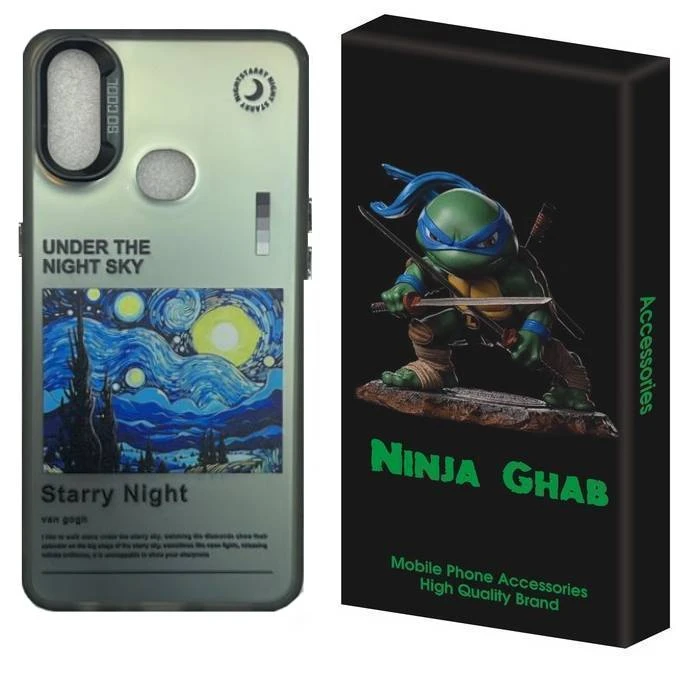 کاور نینجا قاب مدل ونگوگ طرح شب پر ستاره مناسب برای گوشی موبایل سامسونگ Galaxy A10s