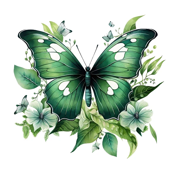 استیکر پارچه و لباس پاد آفرین طرح پروانه و گل کد 1148