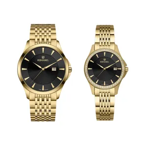 ست ساعت مچی عقربه‌ای کوارتز زنانه و مردانه رومانل مدل RM402001M-B