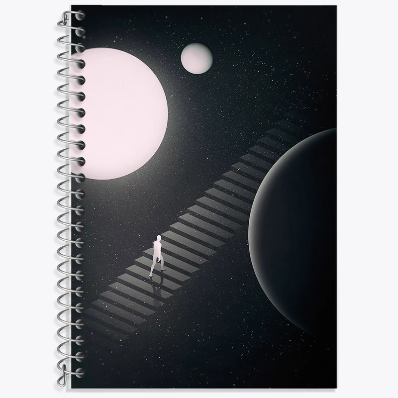 دفتر زبان 50 برگ خندالو مدل سه خط طرح فضایی کد F100