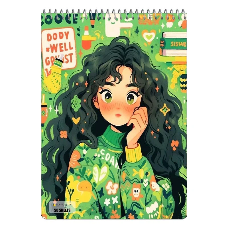 دفتر نقاشی 50 برگ سیمی کارنیکا طرح دخترانه کیوت Girly Cute کد 57011
