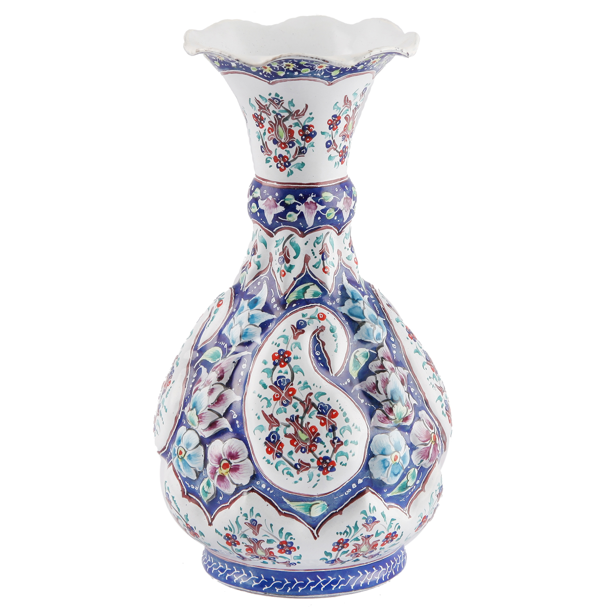 گلدان مسی میناکاری اثر امینی نژاد کد 306065