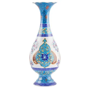 گلدان مسی میناکاری طرح ترنجی اثر امینی نژاد کد 306015